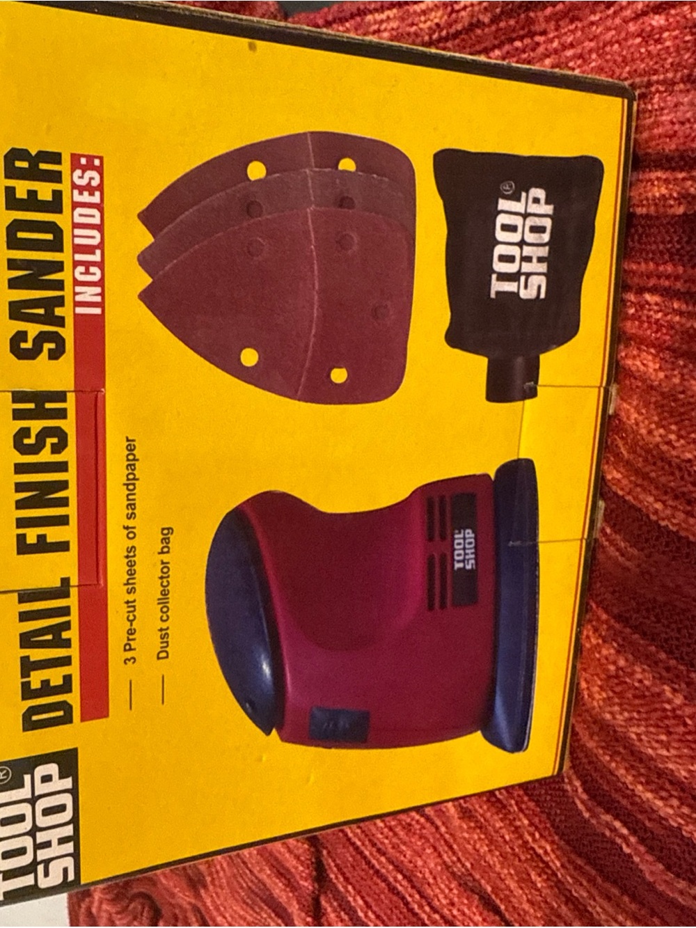Red Detail Finish Sander - Compact Handheld Sander